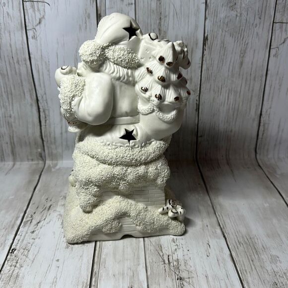 International Bazaar Christmas Santa Figurine Bisque Porcelain Gold Accents star - Picture 3 of 5